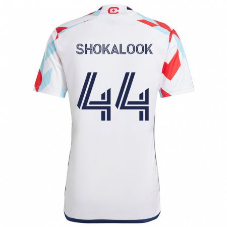 Kandiny Gyermek Jason Shokalook #44 Fehér Piros Kék Idegenbeli Jersey 2024/25 Mez Póló Ing