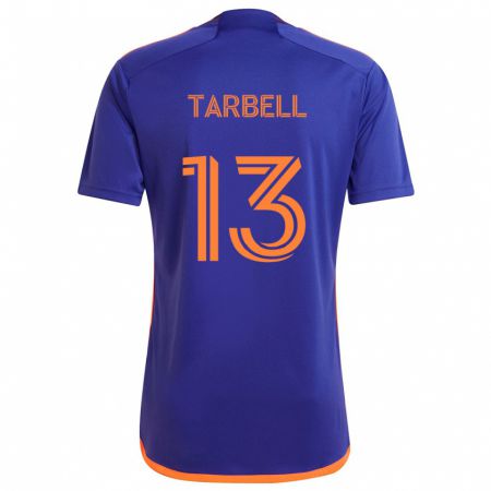 Kandiny Gyermek Andrew Tarbell #13 Lila Narancs Idegenbeli Jersey 2024/25 Mez Póló Ing