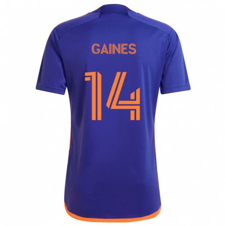 Kandiny Gyermek Mckinze Gaines #14 Lila Narancs Idegenbeli Jersey 2024/25 Mez Póló Ing