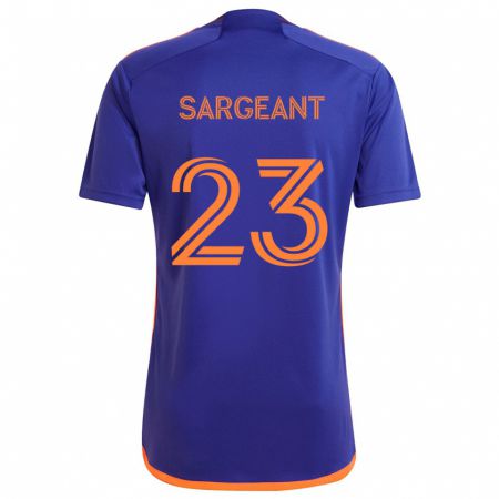 Kandiny Gyermek Kieran Sargeant #23 Lila Narancs Idegenbeli Jersey 2024/25 Mez Póló Ing