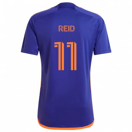 Kandiny Gyermek Isaiah Reid #11 Lila Narancs Idegenbeli Jersey 2024/25 Mez Póló Ing