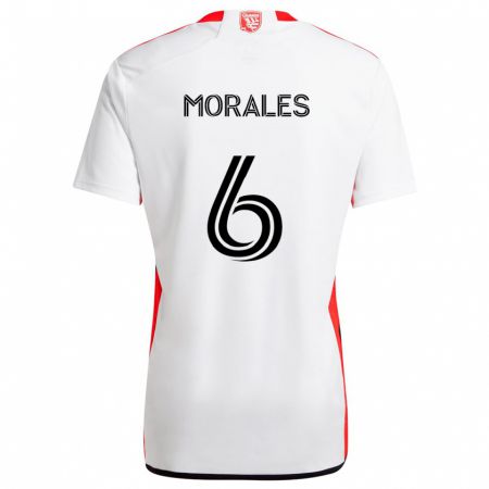 Kandiny Gyermek Alfredo Morales #6 Fehér Piros Idegenbeli Jersey 2024/25 Mez Póló Ing