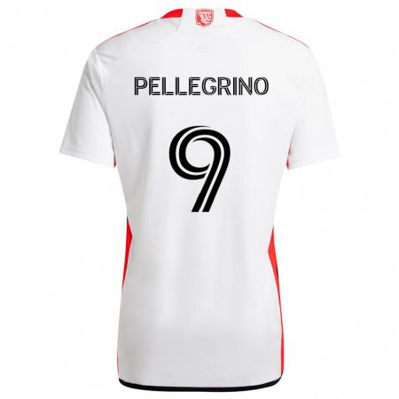 Kandiny Gyermek Amahl Pellegrino #9 Fehér Piros Idegenbeli Jersey 2024/25 Mez Póló Ing