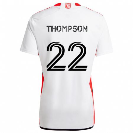 Kandiny Gyermek Tommy Thompson #22 Fehér Piros Idegenbeli Jersey 2024/25 Mez Póló Ing