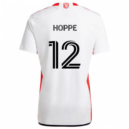 Kandiny Gyermek Matthew Hoppe #12 Fehér Piros Idegenbeli Jersey 2024/25 Mez Póló Ing