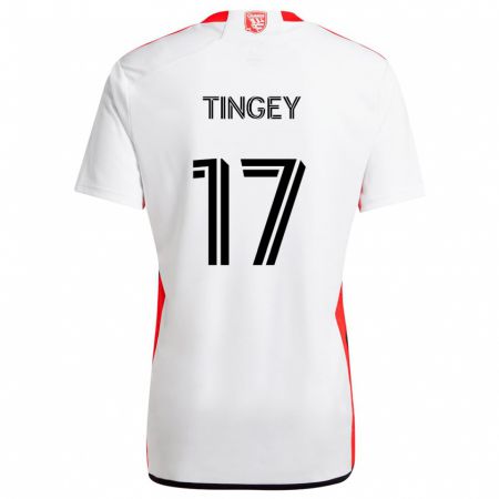 Kandiny Gyermek Keegan Tingey #17 Fehér Piros Idegenbeli Jersey 2024/25 Mez Póló Ing