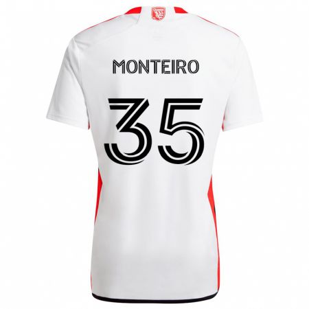 Kandiny Gyermek Jamiro Monteiro #35 Fehér Piros Idegenbeli Jersey 2024/25 Mez Póló Ing