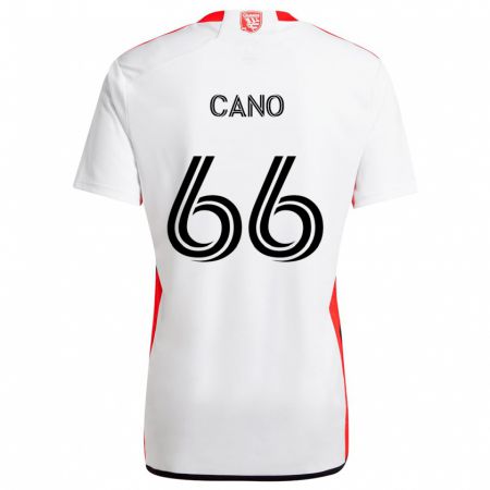 Kandiny Gyermek Alejandro Cano #66 Fehér Piros Idegenbeli Jersey 2024/25 Mez Póló Ing