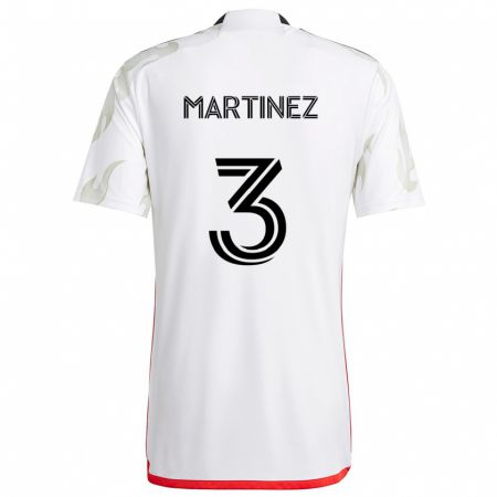 Kandiny Gyermek José Antonio Martínez #3 Fehér Piros Fekete Idegenbeli Jersey 2024/25 Mez Póló Ing