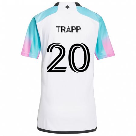 Kandiny Gyermek Wil Trapp #20 Fehér Kék Fekete Idegenbeli Jersey 2024/25 Mez Póló Ing