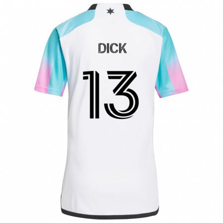 Kandiny Gyermek Eric Dick #13 Fehér Kék Fekete Idegenbeli Jersey 2024/25 Mez Póló Ing