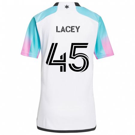 Kandiny Gyermek Kameron Lacey #45 Fehér Kék Fekete Idegenbeli Jersey 2024/25 Mez Póló Ing