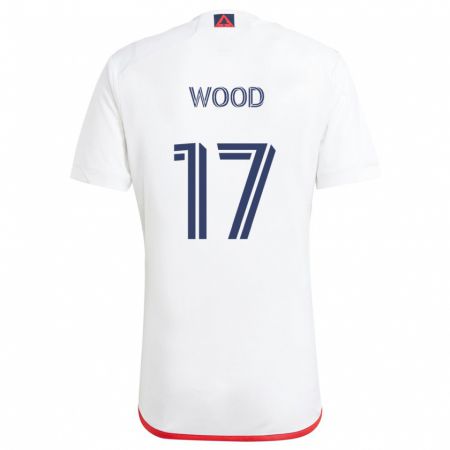 Kandiny Gyermek Bobby Wood #17 Fehér Piros Idegenbeli Jersey 2024/25 Mez Póló Ing