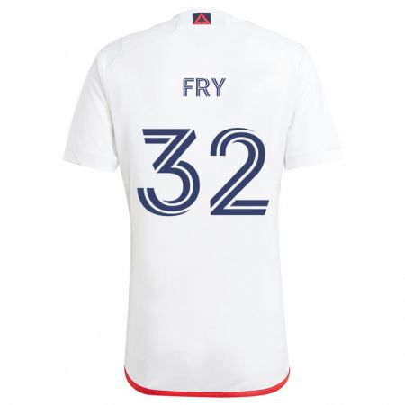 Kandiny Gyermek Malcolm Fry #32 Fehér Piros Idegenbeli Jersey 2024/25 Mez Póló Ing