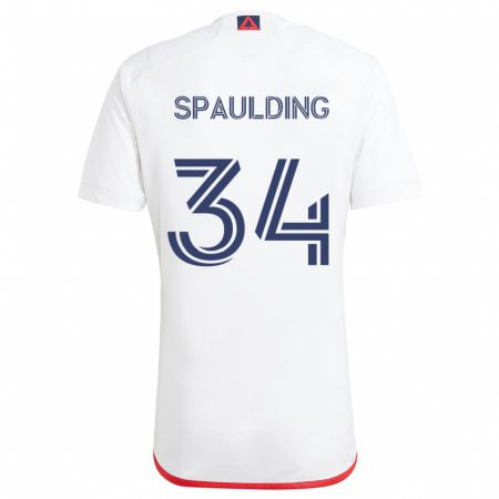 Kandiny Gyermek Ryan Spaulding #34 Fehér Piros Idegenbeli Jersey 2024/25 Mez Póló Ing