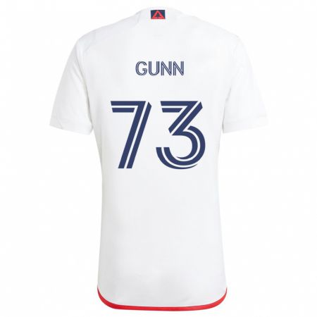 Kandiny Gyermek Jd Gunn #73 Fehér Piros Idegenbeli Jersey 2024/25 Mez Póló Ing