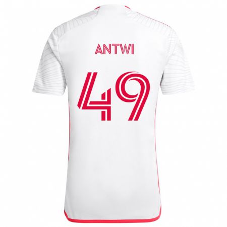 Kandiny Gyermek Seth Antwi #49 Fehér Piros Idegenbeli Jersey 2024/25 Mez Póló Ing