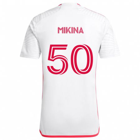 Kandiny Gyermek Gabriel Mikina #50 Fehér Piros Idegenbeli Jersey 2024/25 Mez Póló Ing