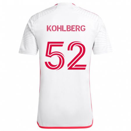 Kandiny Gyermek Andrew Kohlberg #52 Fehér Piros Idegenbeli Jersey 2024/25 Mez Póló Ing