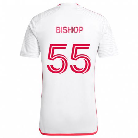 Kandiny Gyermek Nick Bishop #55 Fehér Piros Idegenbeli Jersey 2024/25 Mez Póló Ing