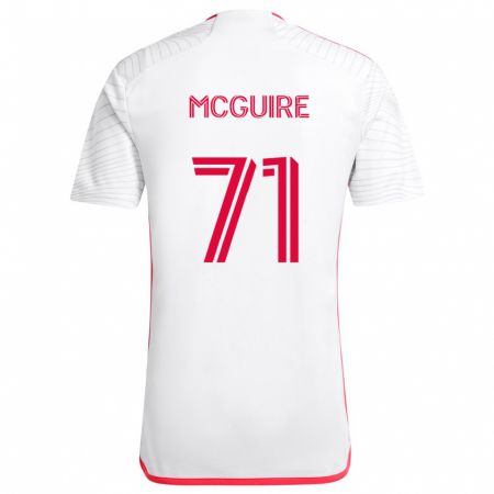 Kandiny Gyermek Nolan Mcguire #71 Fehér Piros Idegenbeli Jersey 2024/25 Mez Póló Ing