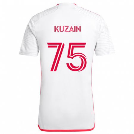 Kandiny Gyermek Wan Kuzain #75 Fehér Piros Idegenbeli Jersey 2024/25 Mez Póló Ing