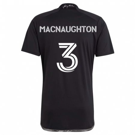 Kandiny Gyermek Lukas Macnaughton #3 Fekete Idegenbeli Jersey 2024/25 Mez Póló Ing