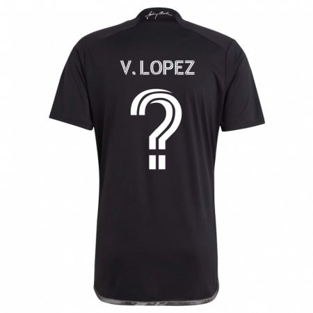 Kandiny Gyermek Alejandro Velazquez-Lopez #0 Fekete Idegenbeli Jersey 2024/25 Mez Póló Ing