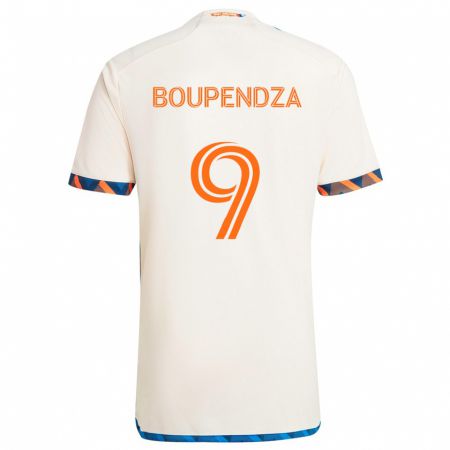 Kandiny Gyermek Aaron Boupendza #9 Fehér Narancs Idegenbeli Jersey 2024/25 Mez Póló Ing