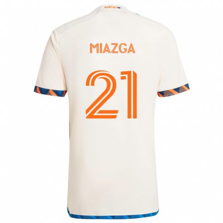 Kandiny Gyermek Matt Miazga #21 Fehér Narancs Idegenbeli Jersey 2024/25 Mez Póló Ing