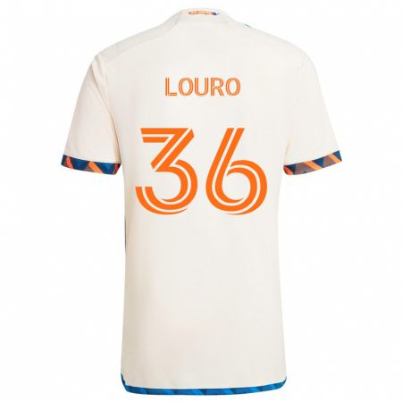 Kandiny Gyermek Evan Louro #36 Fehér Narancs Idegenbeli Jersey 2024/25 Mez Póló Ing