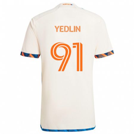 Kandiny Gyermek Deandre Yedlin #91 Fehér Narancs Idegenbeli Jersey 2024/25 Mez Póló Ing