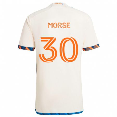 Kandiny Gyermek Hunter Morse #30 Fehér Narancs Idegenbeli Jersey 2024/25 Mez Póló Ing