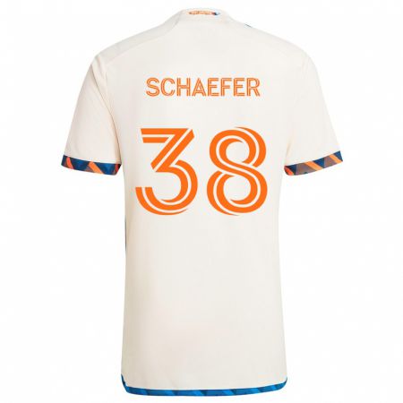 Kandiny Gyermek Brian Schaefer #38 Fehér Narancs Idegenbeli Jersey 2024/25 Mez Póló Ing