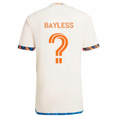 Kandiny Gyermek Blake Bayless #0 Fehér Narancs Idegenbeli Jersey 2024/25 Mez Póló Ing