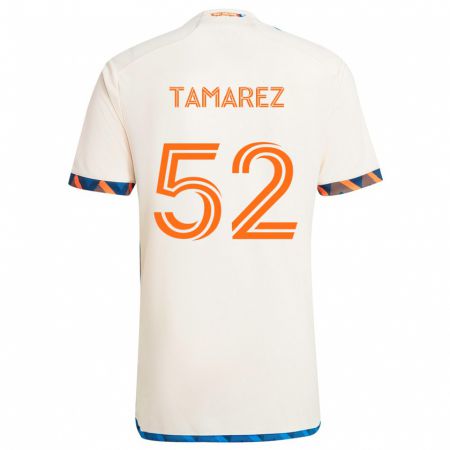 Kandiny Gyermek Lucas Tamarez #52 Fehér Narancs Idegenbeli Jersey 2024/25 Mez Póló Ing