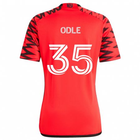 Kandiny Gyermek Dallas Odle #35 Piros Fekete Fehér Idegenbeli Jersey 2024/25 Mez Póló Ing