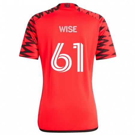 Kandiny Gyermek Henry Wise #61 Piros Fekete Fehér Idegenbeli Jersey 2024/25 Mez Póló Ing