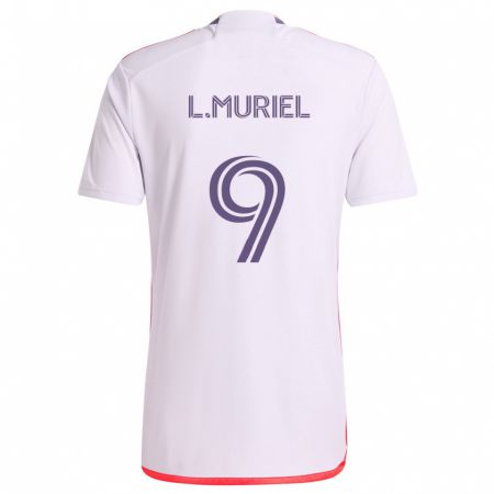 Kandiny Gyermek Luis Muriel #9 Fehér Piros Lila Idegenbeli Jersey 2024/25 Mez Póló Ing