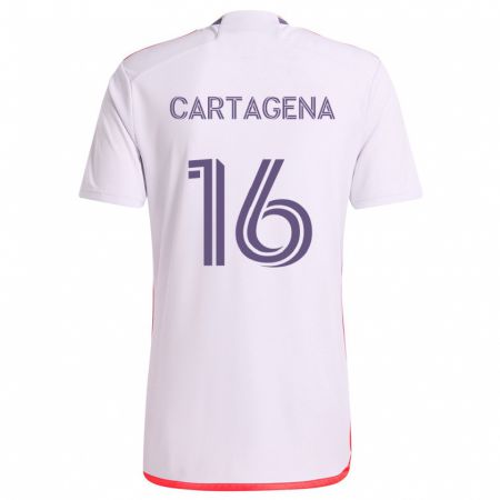 Kandiny Gyermek Wilder Cartagena #16 Fehér Piros Lila Idegenbeli Jersey 2024/25 Mez Póló Ing