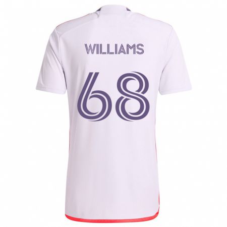 Kandiny Gyermek Thomas Williams #68 Fehér Piros Lila Idegenbeli Jersey 2024/25 Mez Póló Ing