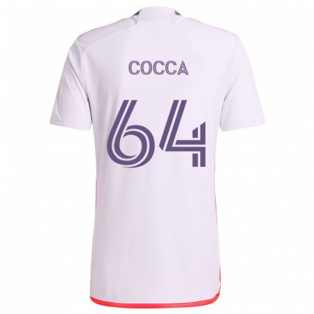 Kandiny Gyermek Manuel Cocca #64 Fehér Piros Lila Idegenbeli Jersey 2024/25 Mez Póló Ing