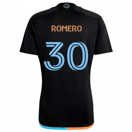 Kandiny Gyermek Tomás Romero #30 Fekete Narancs Kék Idegenbeli Jersey 2024/25 Mez Póló Ing