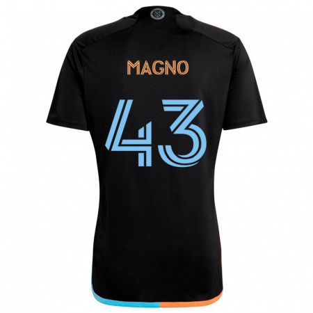 Kandiny Gyermek Talles Magno #43 Fekete Narancs Kék Idegenbeli Jersey 2024/25 Mez Póló Ing