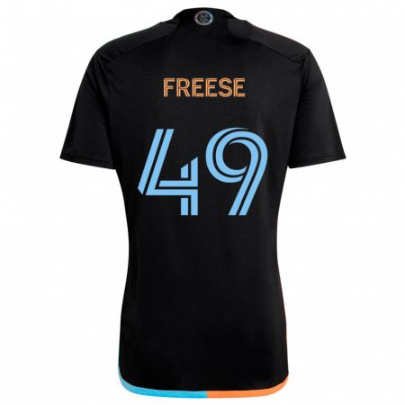 Kandiny Gyermek Matt Freese #49 Fekete Narancs Kék Idegenbeli Jersey 2024/25 Mez Póló Ing