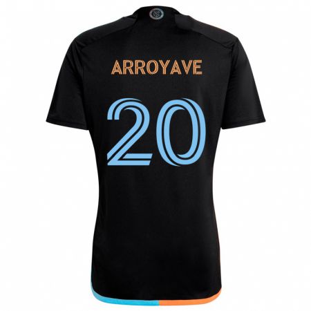 Kandiny Gyermek Jacob Arroyave #20 Fekete Narancs Kék Idegenbeli Jersey 2024/25 Mez Póló Ing