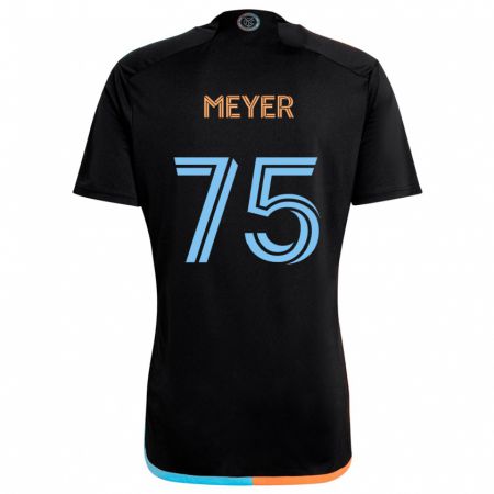 Kandiny Gyermek Will Meyer #75 Fekete Narancs Kék Idegenbeli Jersey 2024/25 Mez Póló Ing