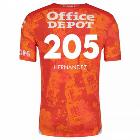 Kandiny Gyermek Sergio Hernández #205 Narancssárga Fehér Idegenbeli Jersey 2024/25 Mez Póló Ing