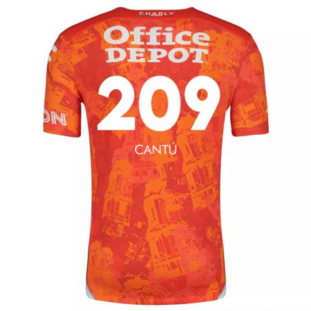 Kandiny Gyermek Juan Cantú #209 Narancssárga Fehér Idegenbeli Jersey 2024/25 Mez Póló Ing