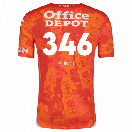 Kandiny Gyermek Mateo Rubio #346 Narancssárga Fehér Idegenbeli Jersey 2024/25 Mez Póló Ing